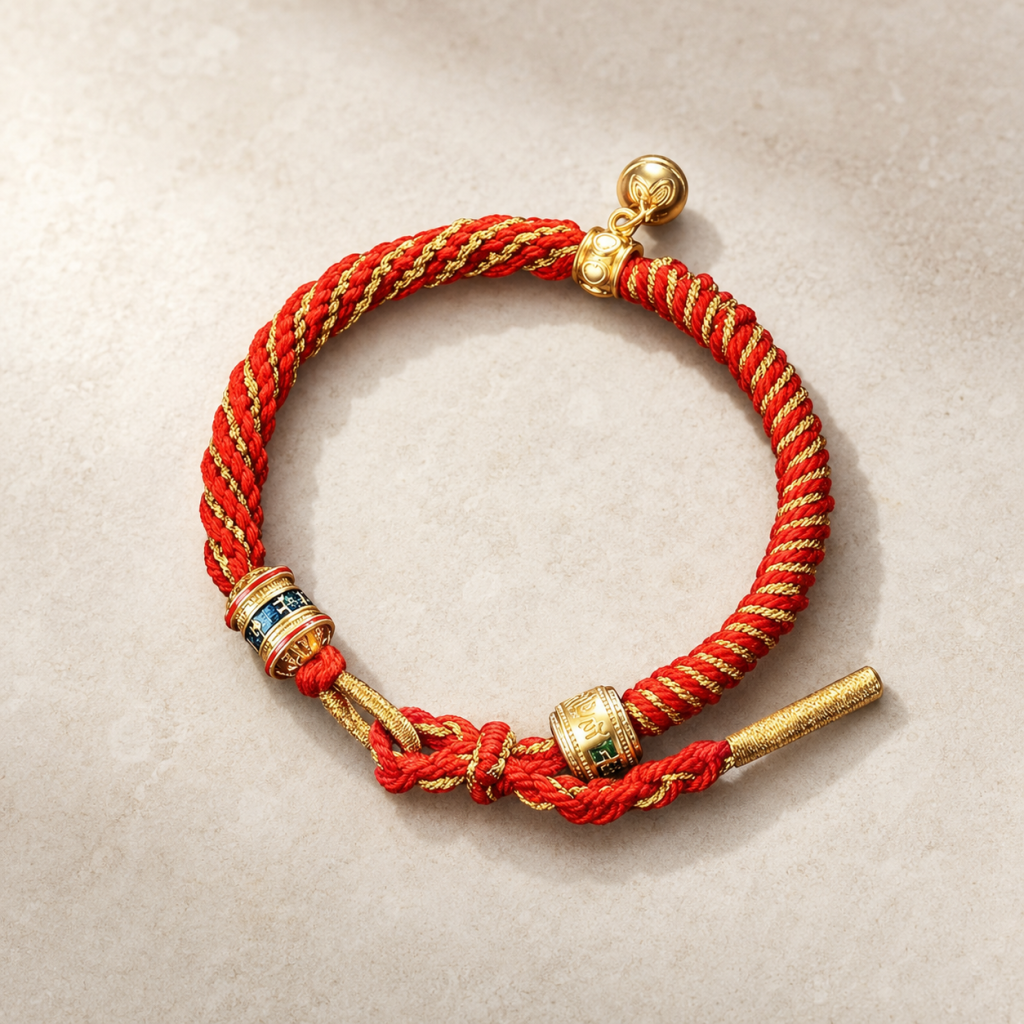 The Golden Thread Bracelet Red & Gold Braided Blessing Bracelet