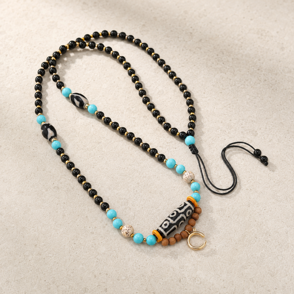 The Nine Paths Nine-Eye Motif Beaded Necklace