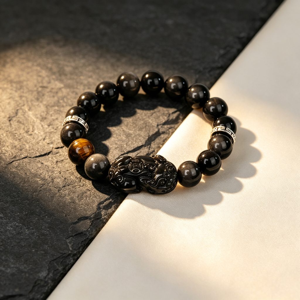Obsidian Pixiu Protection Bracelet